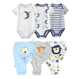 6/9/10 Pieces Cartoon Bodysuits Pants Unisex