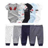 6/9/10 Pieces Cartoon Bodysuits Pants Unisex