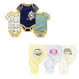 6/9/10 Pieces Cartoon Bodysuits Pants Unisex