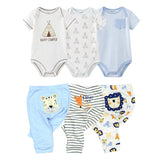 6/9/10 Pieces Cartoon Bodysuits Pants Unisex