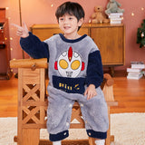 Ultraman Jumpsuit Baby Warm Button Pajamas