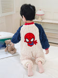 Autumn and Winter Thickened Boys Ultraman One-Piece Pajamas