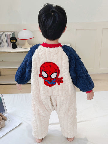 Autumn and Winter Thickened Boys Ultraman One-Piece Pajamas