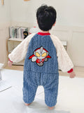 Autumn and Winter Thickened Boys Ultraman One-Piece Pajamas