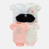 Ircomll 5PCS/lot Baby Boy Girl Clothes Newborn Infant Short Sleeve Cotton Bodysuits for Babies Baby Girl Set Baby Costume