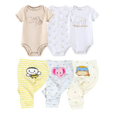 6/9/10 Pieces Cartoon Bodysuits Pants Unisex