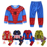 2022 Boys Superhero Captain Cartoon Cosplay New Boys Pajamas Spiderman Kid Toddler Clothing Suits For 1-8 Years Kids