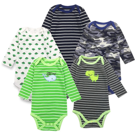 5 Baby Pieces Baby Bodysuits DANROL Long Sleeved Boys Girls Clothing Triangle Newborn Bodysuits Cotton 3-24M Baby's Sets