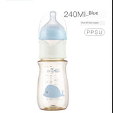 Baby PPSU and Glass Bottle Materials Wide-bore Quick Flush Anti-colic Newborn Milk Training Feeding Accessories Water