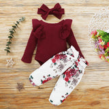 3Pcs Baby Girl Outfit Set Newborn Toddler