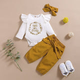 3Pcs Baby Girl Outfit Set Newborn Toddler