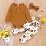 3Pcs Baby Girl Outfit Set Newborn Toddler