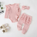 3Pcs Baby Girl Outfit Set Newborn Toddler