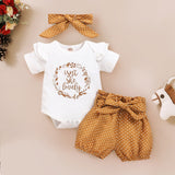 3Pcs Baby Girl Outfit Set Newborn Toddler