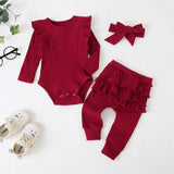 3Pcs Baby Girl Outfit Set Newborn Toddler