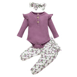 3Pcs Baby Girl Outfit Set Newborn Toddler