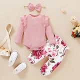 3Pcs Baby Girl Outfit Set Newborn Toddler