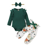 3Pcs Baby Girl Outfit Set Newborn Toddler